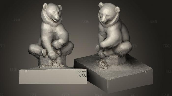 Сидящий медведь 3d stl модель для ЧПУ